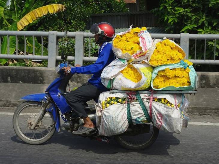 Team member preparing bouquet